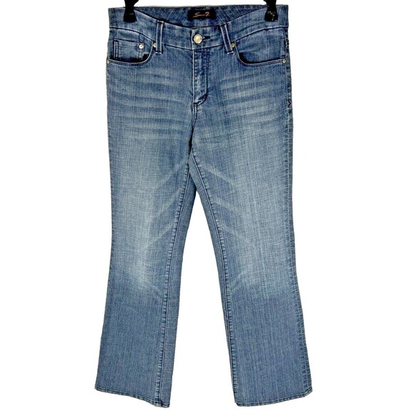 Seven7 Women's 8 (32 x 32) Bootcut Jeans Stretch Slim Medium Wash Mid Rise - Picture 1 of 11